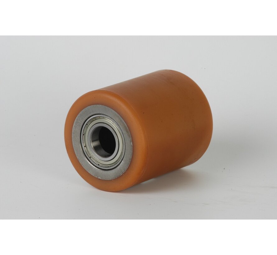 Vulkollan Pallet roller Ø70x70 mm, axle hole: 20 mm, Hub length: 68 mm
