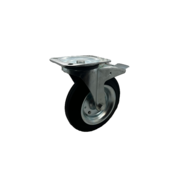 Swivel Castor with Brake Ø200mm Elastic Solid Rubber Tyre – 200kg