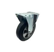 Fixed castor, Ø 200mm, elastic rubber-tyre, 400KG