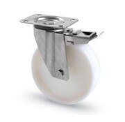 Stainless Steel Swivel Castor with Brake Ø160mm PA6 Wheel – 300kg