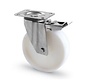Heavy-Duty Stainless Steel Swivel Castor with Brake, Ø160mm Polyamide (PA6) Wheel, Plain Bearing – 300kg Load Capacity for Industrial Use