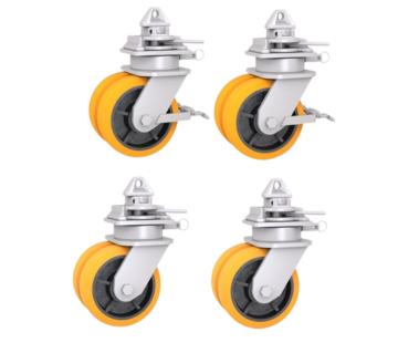 4 x Swivel castors for container. Total load capacity at 4 km/h: 9,000 kg