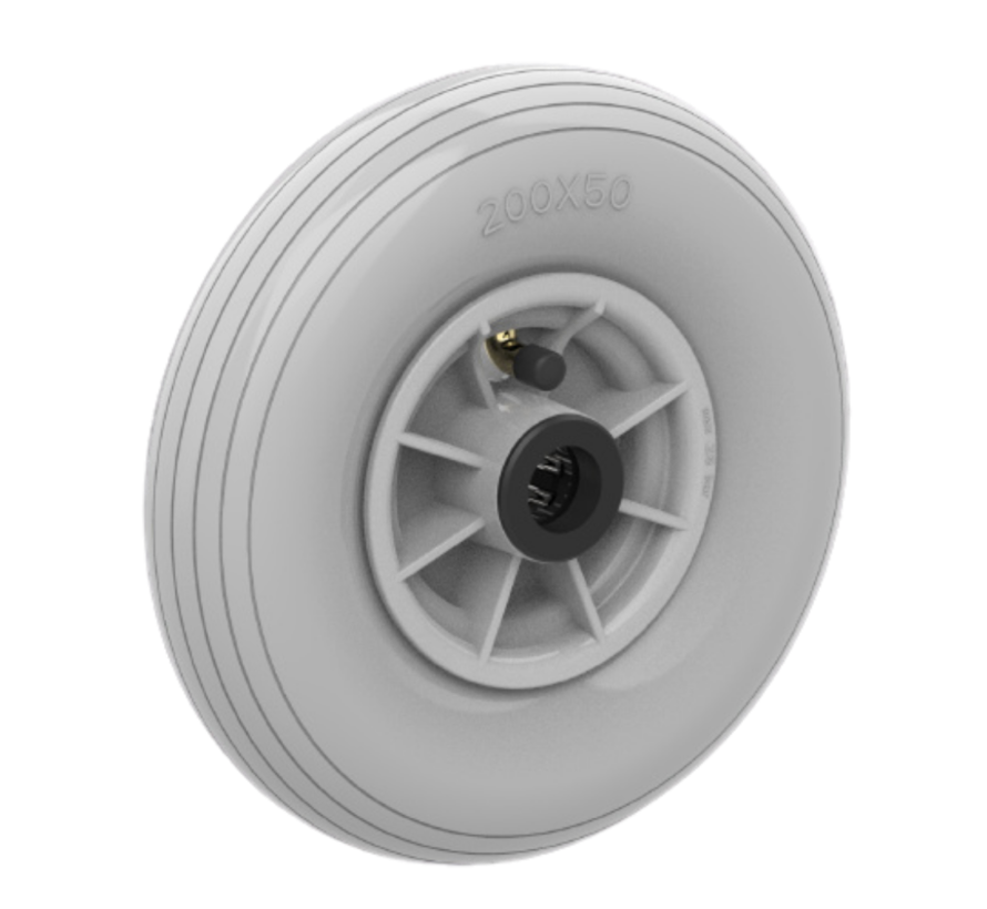wheel, Ø 200 mm, pneumatic tyre with line profile, 60KG