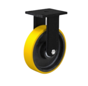 Fixed caster, Ø 125mm, Vulcanized Polyurethane tread, 300KG