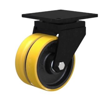 Swivel caster, Ø 400mm, Vulcanized Polyurethane tread, 6000KG