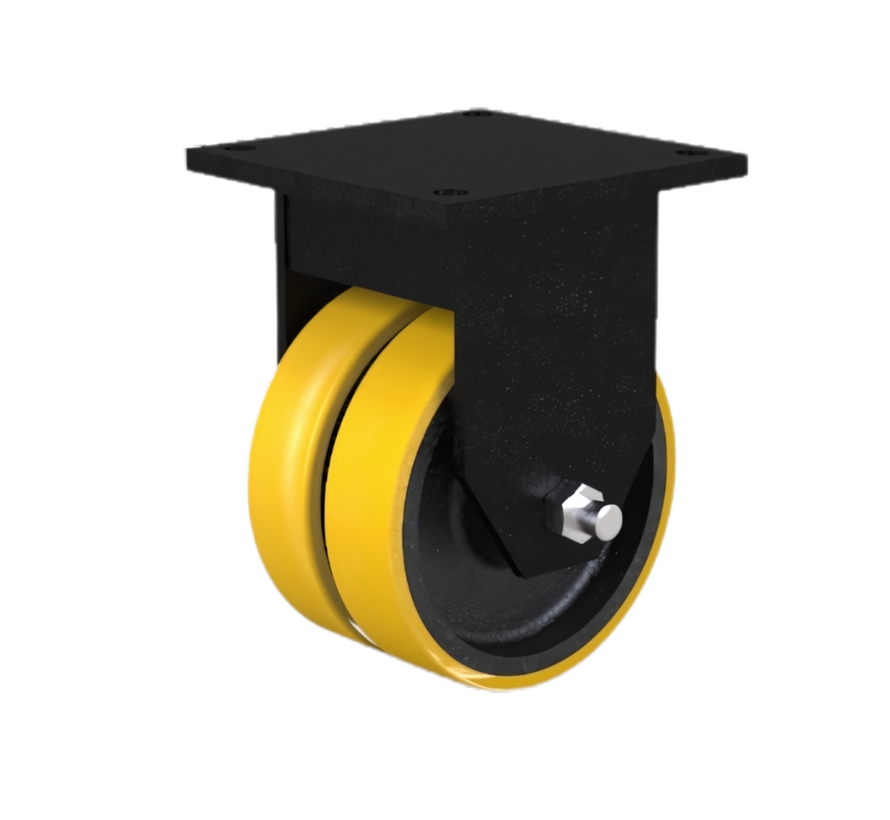 bokwiel, Ø 125mm, opgevulkaniseerde polyurethaanband, 750KG
