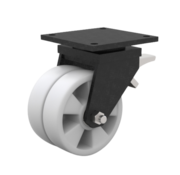 zwenkwiel met rem, Ø 200mm, nylon (PA6), 1600KG