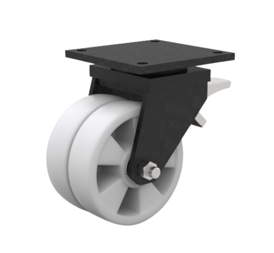 swivel castor with brake, Ø 150mm, nylon (PA6), 1000KG