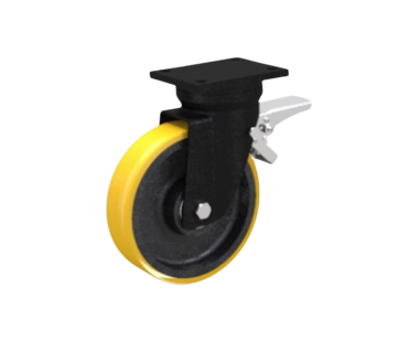 Swivel caster brake, Ø 175mm, Vulcanized Polyurethane tread, 650KG