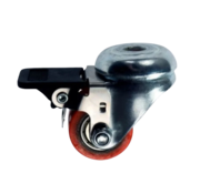 Swivel castor with brake, Ø 35 mm, vulcanised polyurethane tread, 100KG