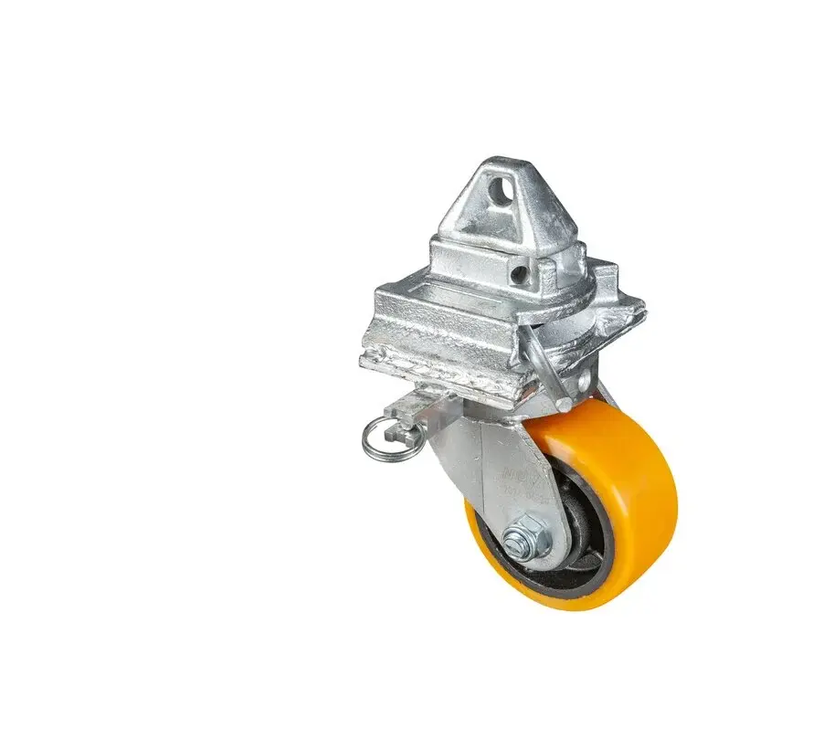 4 x castor wheels with twist-lock mechanisms which are easy to fit onto the corner castings of standard intermodal shipping containers