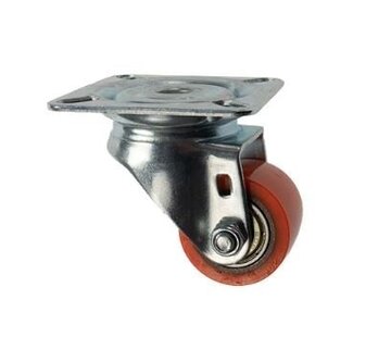 swivel castor with plate fitting, Ø 35 mm, vulcanised polyurethane tyre, 100KG