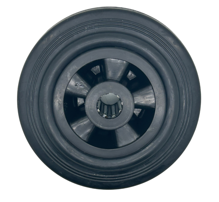 Industrieel wiel van rubber, zwart, rollager, wiel-Ø 200mm, 230KG