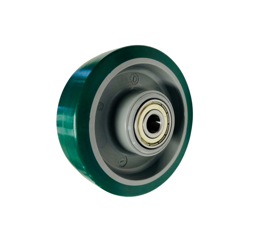 wiel Ø 100 x 30mm, gespoten polyurethaan, 150KG