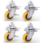 Shipping container castor wheel set for 3000 dynamic at 4 kph -4000 static kg load capacity