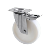 Stainless Steel Swivel Castor with Brake Ø160mm PA6 Wheel – 300kg