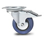 Industrial Swivel caster with brake from pressed steel, plate fitting, elastic-tyre, roller bearing, Wheel-Ø 100mm, 150KG