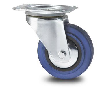 Zwenkwiel, Ø 100 mm, elastische band, 150 kg