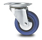 Industrial swivel castor, plate fitting, elastic-tyre, roller bearing, Wheel-Ø 100mm, 150KG