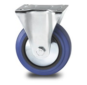 Vast zwenkwiel, Ø 100 mm, elastische band, 150 kg