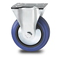 Industrial Fixed castor from pressed steel, plate fitting, elastic-tyre, roller bearing, Wheel-Ø 100mm, 150KG