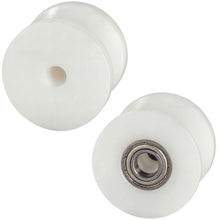 Impact-resistant poliamide tube wheels and diabolo rollers with double precision ball bearing