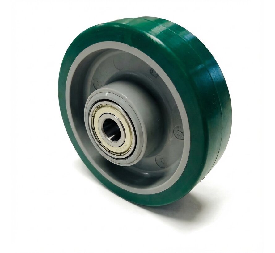 wiel Ø 100 x 30mm, gespoten polyurethaan, 150KG