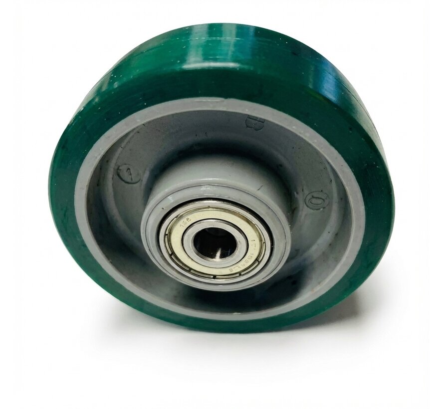 Industrieel wiel van geïnjecteerd polyurethaan, precisiekogellager, wiel-Ø 125 mm, 200 kg