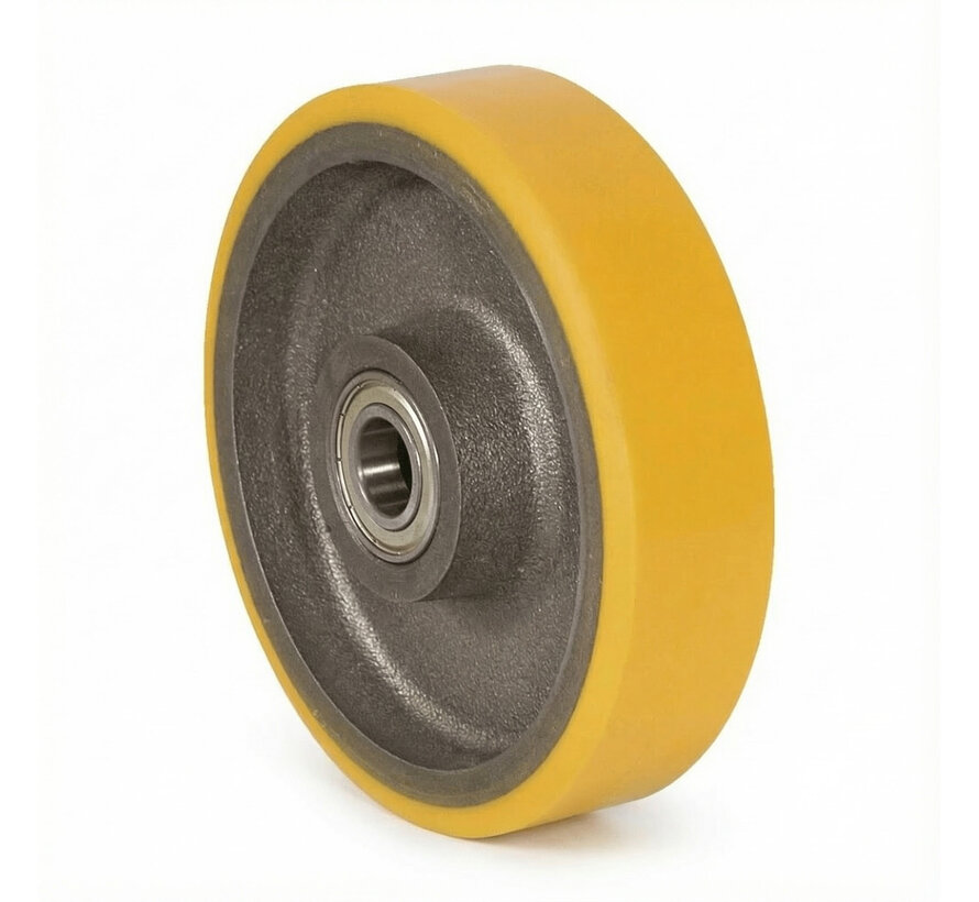 Heavy duty Wheel from Vulcanized Polyurethane tread, precision ball bearing, Wheel-Ø 150mm, 700KG