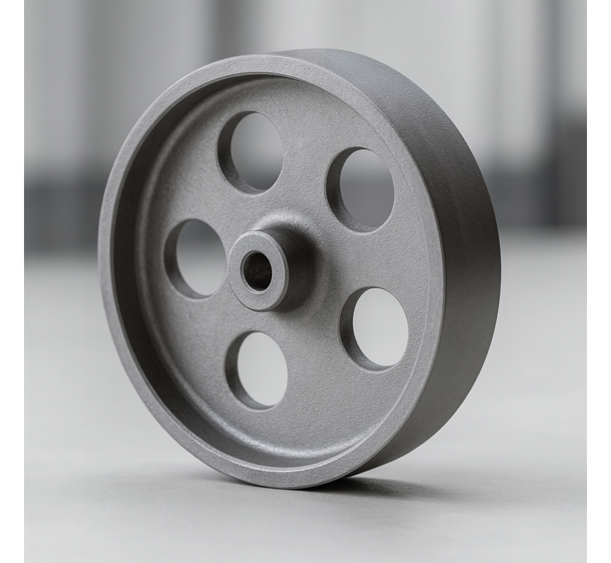 Gietijzeren wiel Ø80x30mm, draagvermogen 200kg, naaflengte 40mm, as Ø12mm