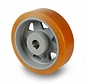 heavy duty drive wheel Vulkollan® Covestro tread welded steel core, H7-bore feather keyway DIN 6885 JS9, Wheel-Ø 400mm, 3000KG