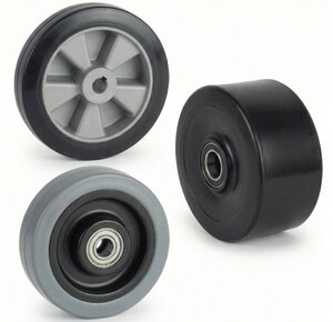 Elastic rubber wheels