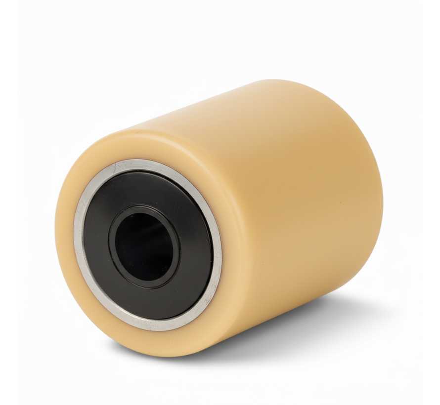 Vulkollan Pallet rollerwith plastic watertight sealing Ø85x85 mm, axle hole: 25 mm, Hub length: 85 mm