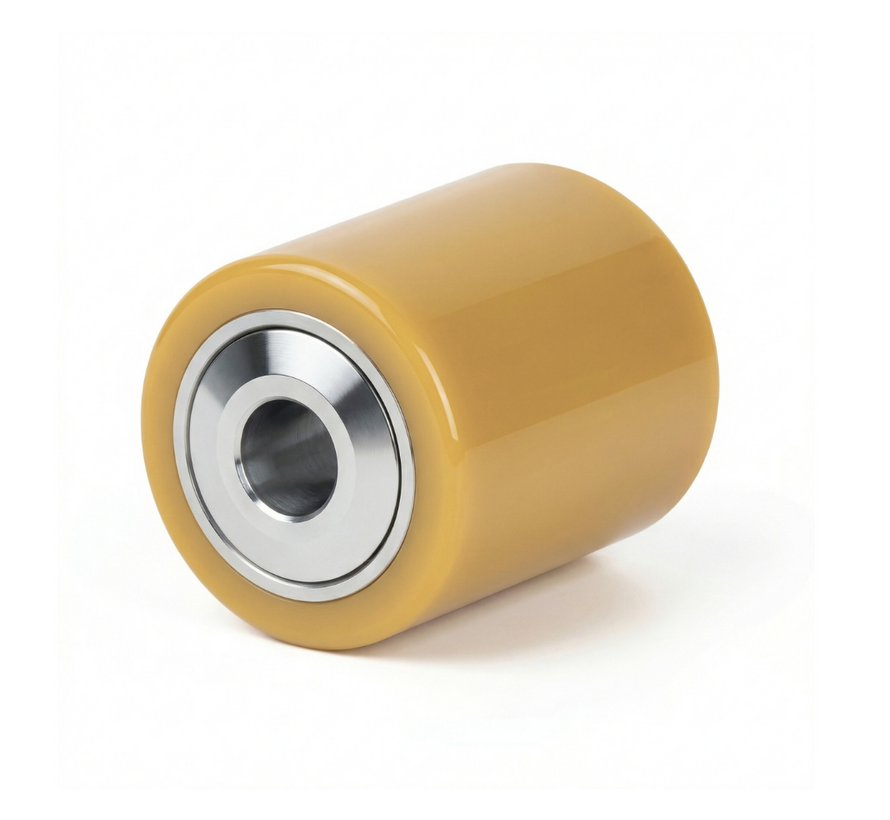 Vulkollan Pallet rollerwith strong metal watertight sealing Ø85x75 mm, axle hole: 20 mm, Hub length: 80 mm