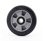 Industrial Wheel Ø160x50mm, Elastic Rubber Tyre, Aluminium Wheel Centre, Precision Ball Bearing, Axle Hole Ø20mm, Hub Length 60mm – 300kg Load Capacity
