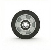 wiel Ø 125 x 50mm, elastische rubberband, 250KG