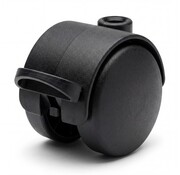 Double roller with brake Ø50, threaded pin M8x15