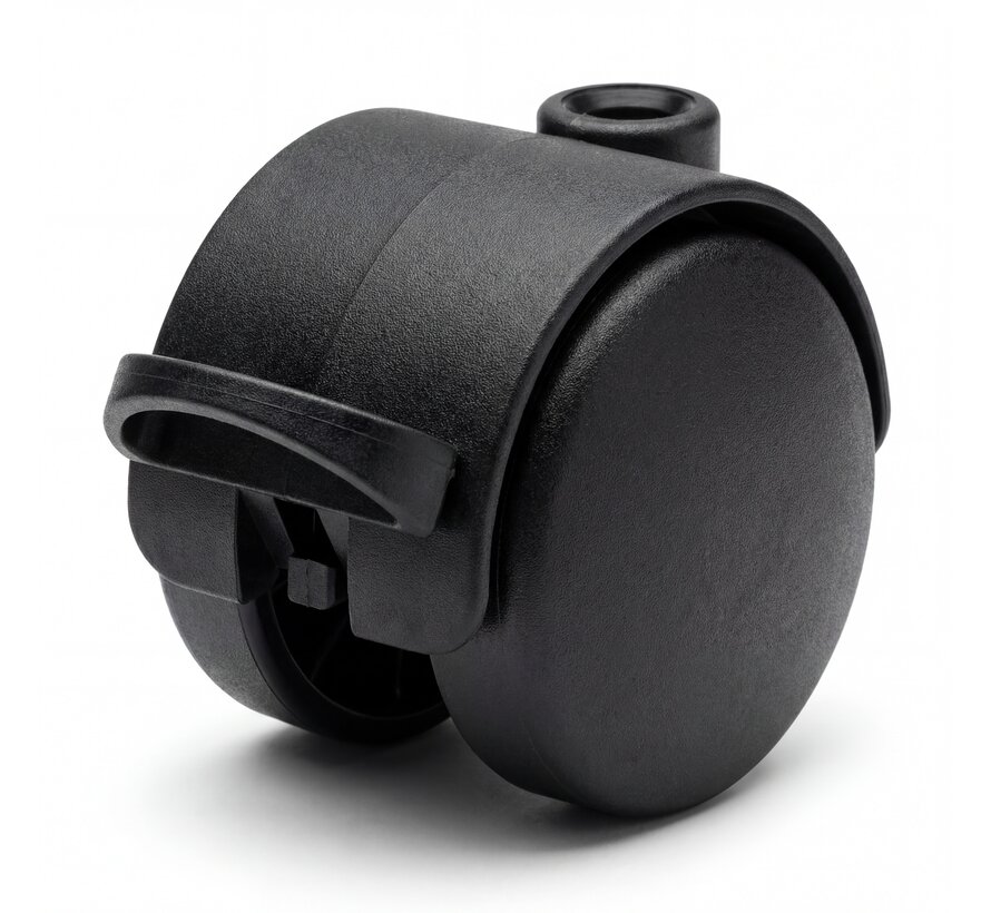 Double roller with brake Ø50, threaded pin M8x15