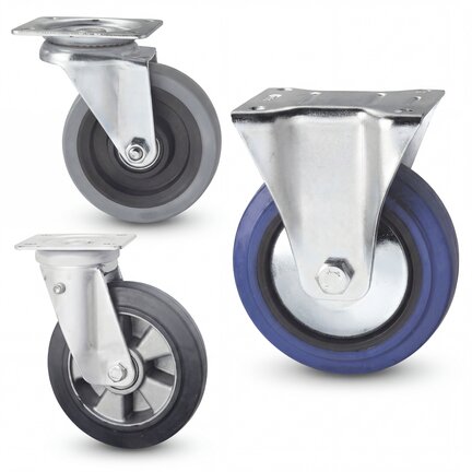 Elastic rubber wheels