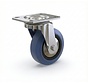 Industrial Swivel caster from pressed steel, plate fitting, elastic-tyre, roller bearing, Wheel-Ø 125mm, 150KG