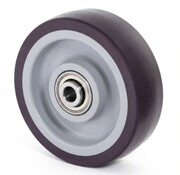 Wheel, Ø 75mm, thermoplastic rubber gray non-marking, 75KG