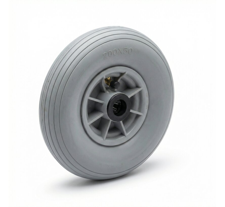 wheel, Ø 200 mm, pneumatic tyre with line profile, 60KG