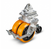 4 x Swivel castors for container. Total load capacity at 4 km/h: 7500 kg