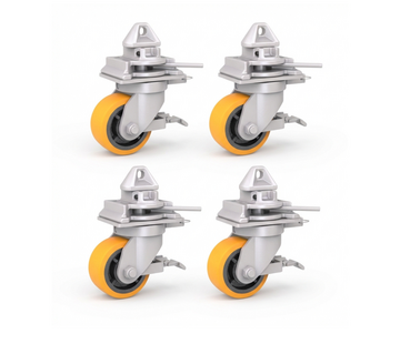 Shipping container castor wheel set for 3000 dynamic at 4 kph -4000 static kg load capacity