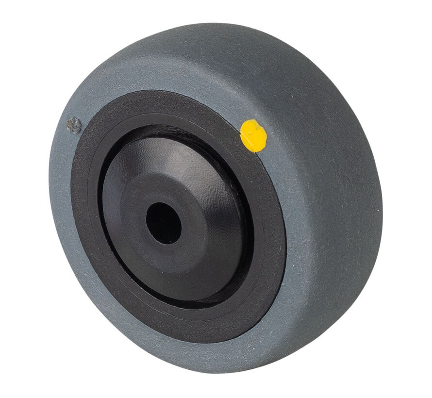 Rubber wiel, elektrisch geleidend