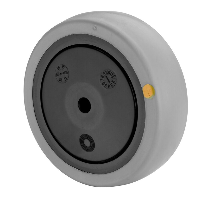 Rubber wiel, elektrisch geleidend