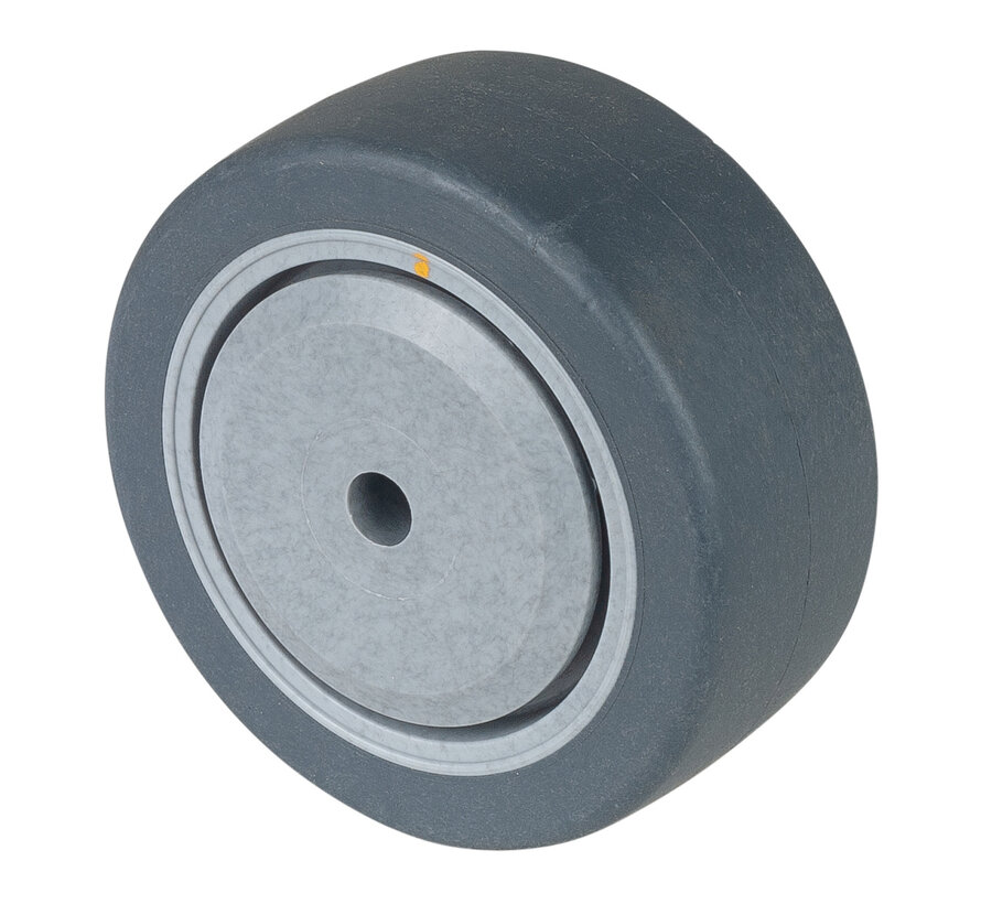 Rubber wiel, elektrisch geleidend
