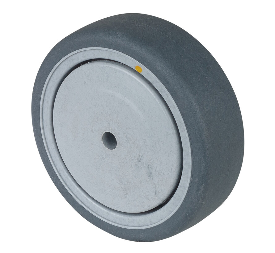Rubber wiel, elektrisch geleidend