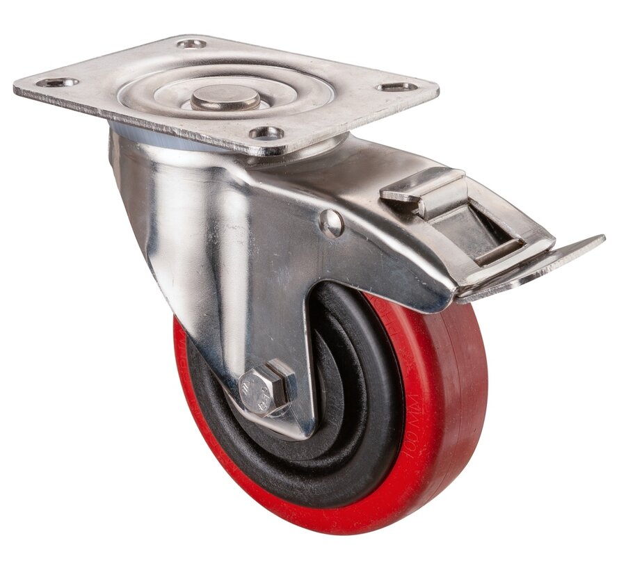 RVS transportwiel