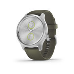 Garmin Garmin Vívomove® Style Silver aluminum housing with moss silicone wrist strap 010-02240-01